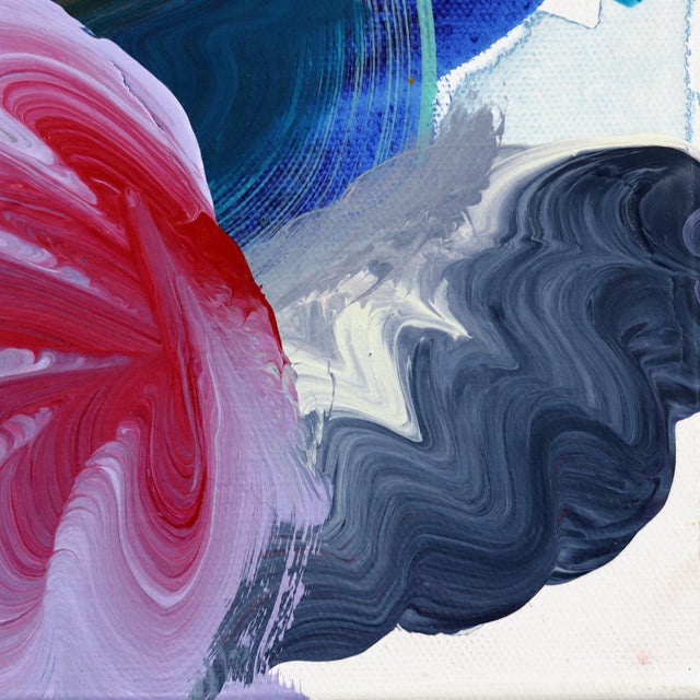 Textile Rainbow Tornado 1 - Original Abstract Acrylic Painting on Canvas by Shiri Phillips For Sale - Image 7 of 9