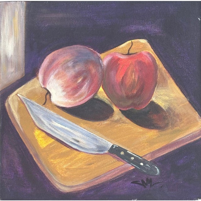 Postmodern Still Life Tryptic, "Snack Time", Oil on Canvas, Signed by Artist For Sale - Image 3 of 8