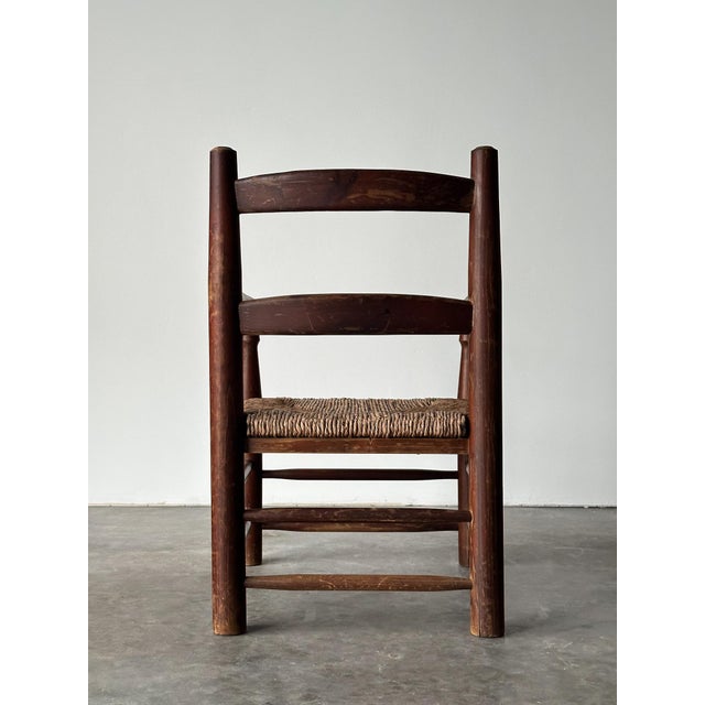 Rustic Pine Hearth Armchairs, France, Mid-20th Century — Set of Four For Sale - Image 11 of 18