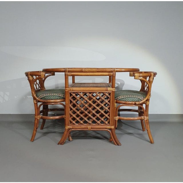 Vintage Balcony Chairs and Table in Rattan and Bamboo, 1970s, Set of 3 For Sale - Image 6 of 18