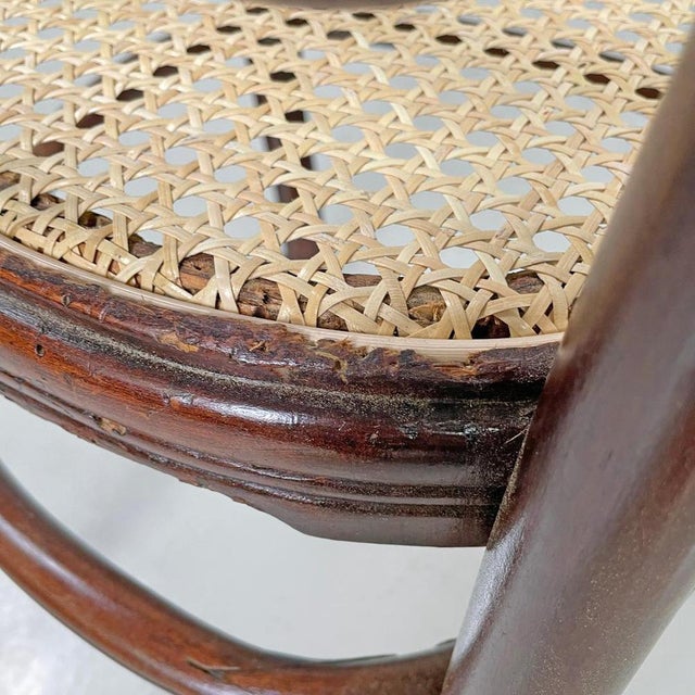 Antique Italian Wood and Vienna Straw Chairs with Curl Details, 1890s, Set of 4 For Sale - Image 14 of 18