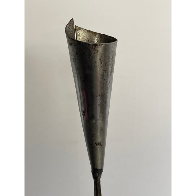 Mid-Century Modern Pair of Belltrees Forge Tall Hand-Forged Pinecone Candlesticks / Scottish Artisan Blacksmith For Sale - Image 3 of 17