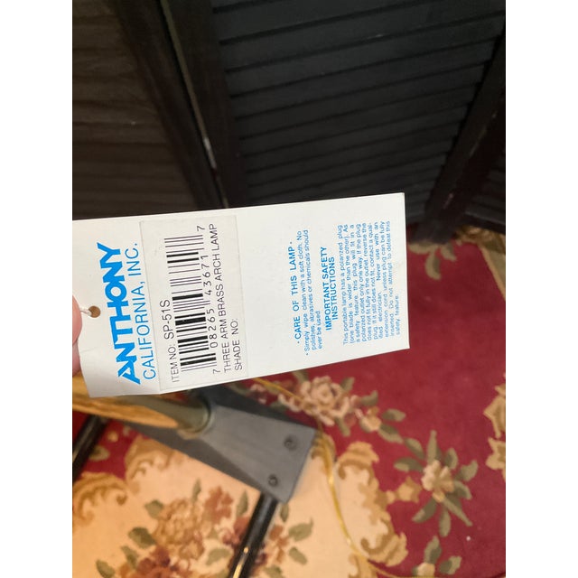 1970s Anthony of California Oversized Triple Arc Brass Floor Lamp For Sale - Image 6 of 18