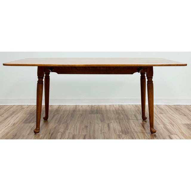 Mid 20th Century Vintage Maple Wood Ethan Allen Drop Leaf Harvest Table For Sale - Image 5 of 16