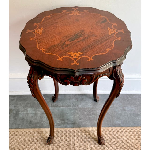 Antique Italian inlay occasional table, perfect for drinks, a plant, or a lamp. Whatever the occasion demands! Excellent...