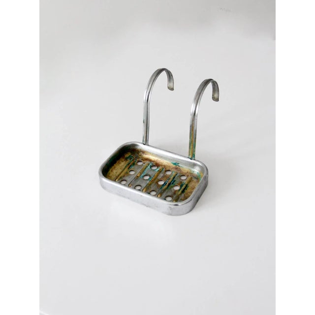 Metal Antique Nickel Plated Brass Soap Dish For Sale - Image 7 of 9