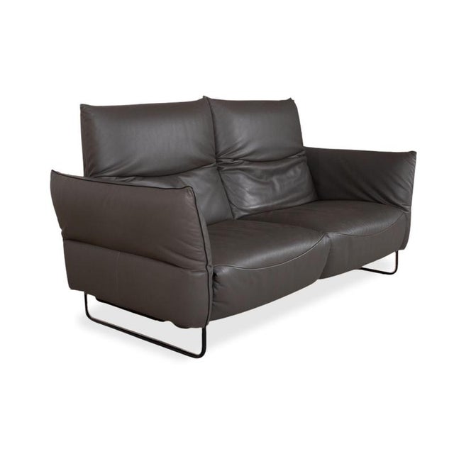 Leather Two-Seater Anthracite Grey Sofa with Electric Function from Comfort Republic For Sale - Image 4 of 16