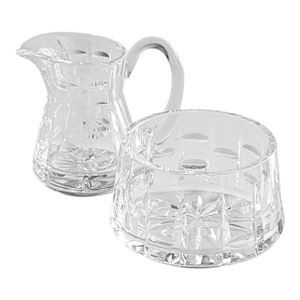 1980s Waterford Tralee Creamer Pitcher and Open Bowl Sugar Set Excellent Condition