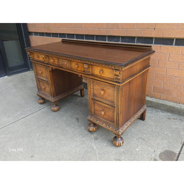 Early 20th Century Early 20th C. Berkey and Gay William and Mary Style Vanity Table Desk For Sale - Image 5 of 11