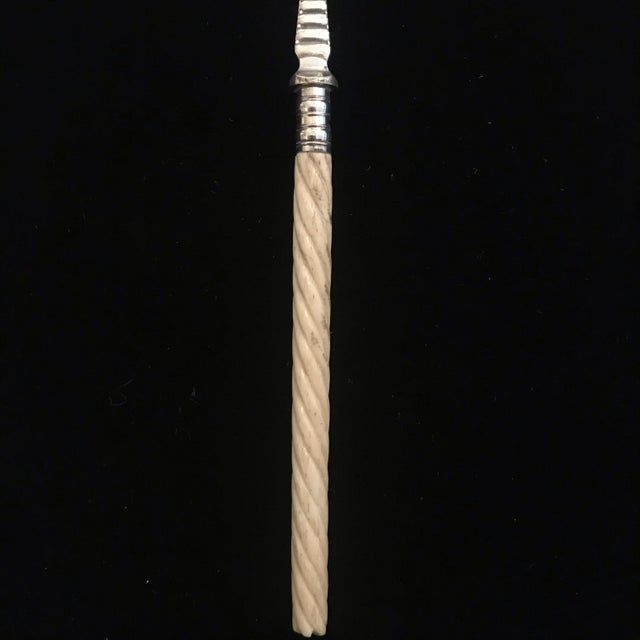 Silver 19th Century British Silver and Bone Pickle Fork or Hors d'Oeuvres Fork For Sale - Image 8 of 8