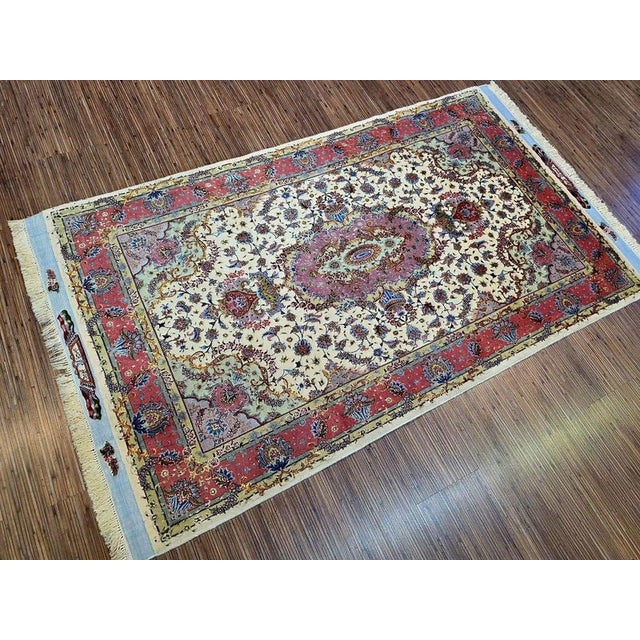 Middle Eastern Tabriz Rug in Silk For Sale - Image 6 of 11
