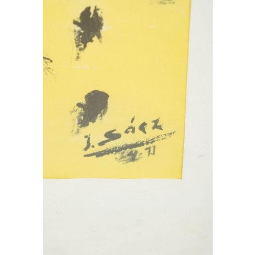 J. Sáez, Poetic Abstract Composition, 1971, Watercolor on Paper, Framed For Sale - Image 4 of 7