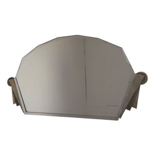 Art Deco Mirror with Faceted Glass and Chrome-Brass Frame, 1930s For Sale