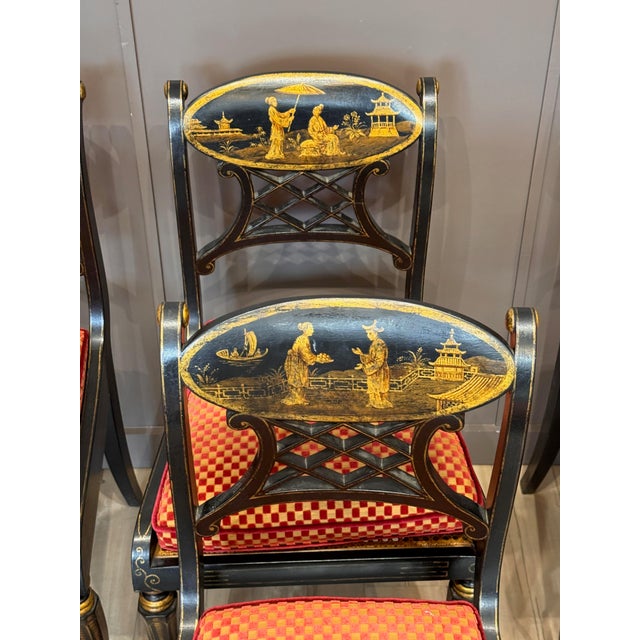 Traditional Set of Eight Regency Style Dining Chairs by John Rosselli & Assoc. For Sale - Image 3 of 16