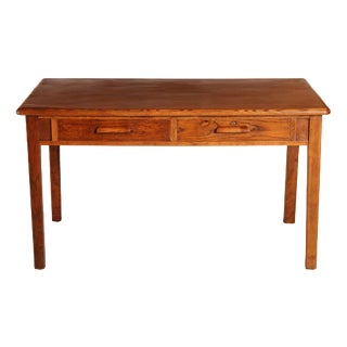 Mid-Century Modern British Oak Desk with Drawers by Abbess, 1950s For Sale