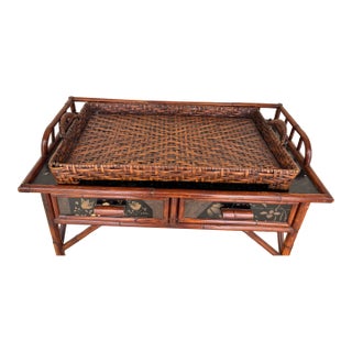 Wicker Tray With Handles. Decorative and Functional as Serving Tray. For Sale