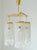 Vintage Bohemian Glass and Brass 3-Light Chandelier by Jablonecke Sklarny, 1970s For Sale - Image 4 of 7