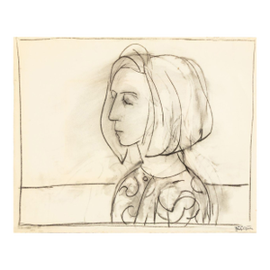 Manfred Schwartz Portrait of Anne Sager Charcoal