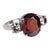 Classic Three Stone Ring of Garnet and White Sapphires Size 8 For Sale