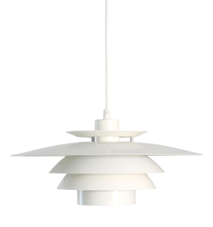 Vintage Danish White Pendant Lamp, 1970s