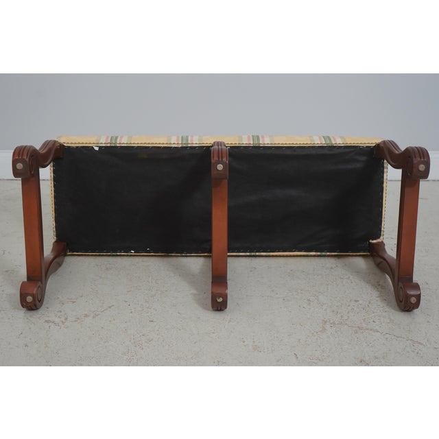 English Regency Six-Leg Mahogany Upholstered Window Bench For Sale - Image 12 of 12