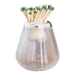 Antique 1910 Sterling Silver and Glass Match Striker For Sale