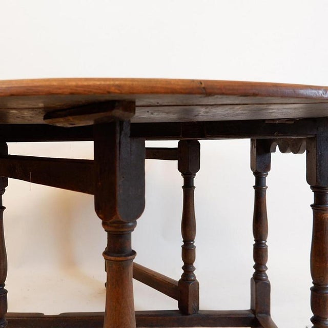 English Gate-Leg Table with Flaps and Turned Legs, 19th Century For Sale - Image 9 of 11
