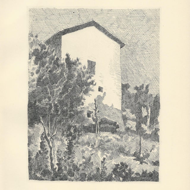 Giorgio Morandi (1890-1964) "Paesaggio - Casa a Grizzana" (Landscape - House in Grizzana) Lithograph printed by "Ars...