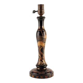 Chinoiserie Lacquered Wood Table Lamp by Amron, Mid-20th Century For Sale