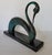 Contemporary Italian Bronze Swan Sculpture on Black Marble Base in Art Deco Revival Style For Sale - Image 4 of 9
