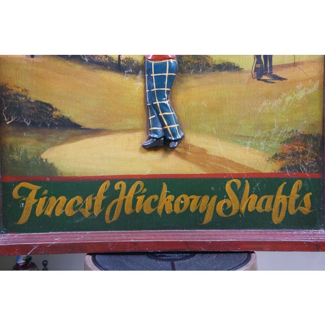 J. Peacock Golf Equipment Fine Hickory Shafts Advertising Sign Plaque 36" For Sale - Image 6 of 12