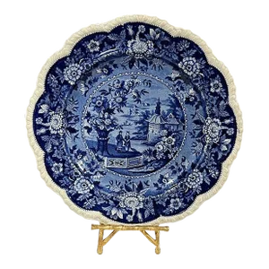 19th Century Antique Blue and White Ridgways Asiatic Palaces Plate