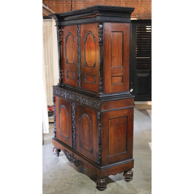 1990s Satin Wood and Ebony Wood Cupboard For Sale - Image 5 of 12