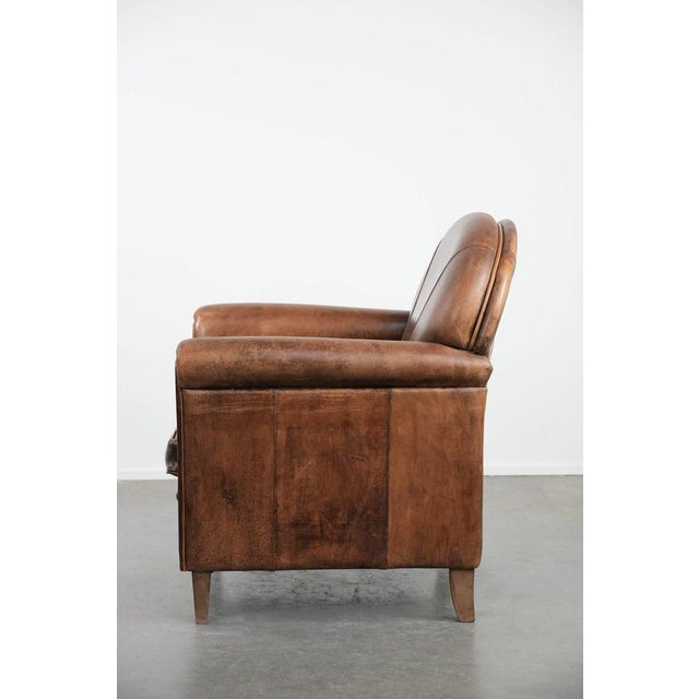 1990s Vintage Club Chair in Sheepskin Leather For Sale - Image 5 of 14