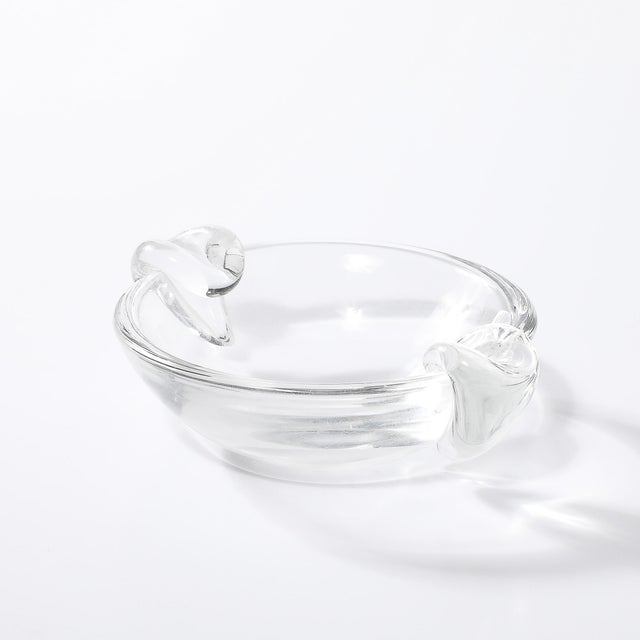 Mid-Century Modernist Crystal Dish Signed Steuben For Sale - Image 14 of 18