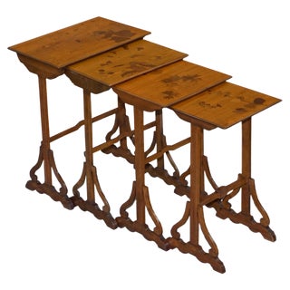 Art Nouveau Nesting Tables by Emile Galle, Set of 4 For Sale