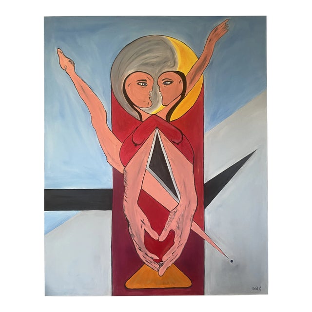 "Union" Contemporary Surrealist Modern Figurative Oil Painting by Uriel Carbajal For Sale