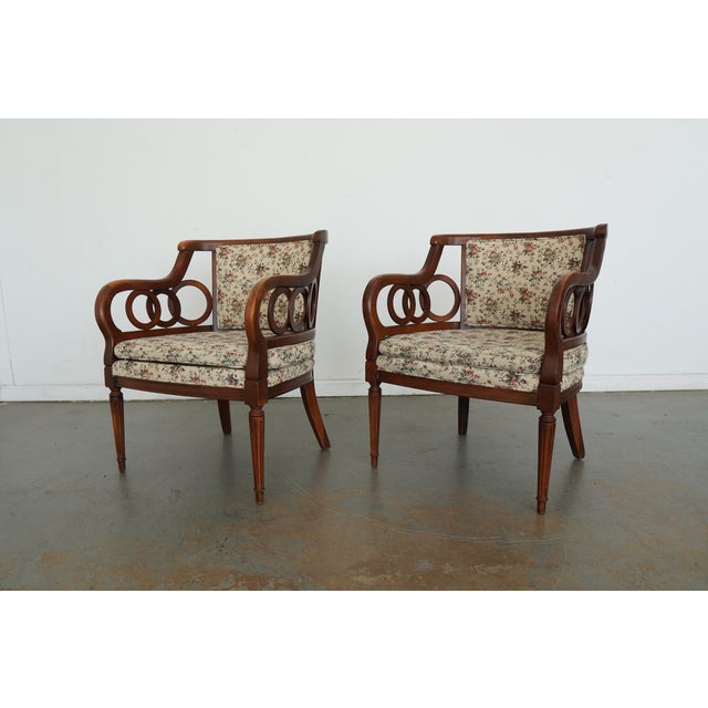 Vintage Neoclassical Open Armchairs (Set of 2) For Sale - Image 14 of 15