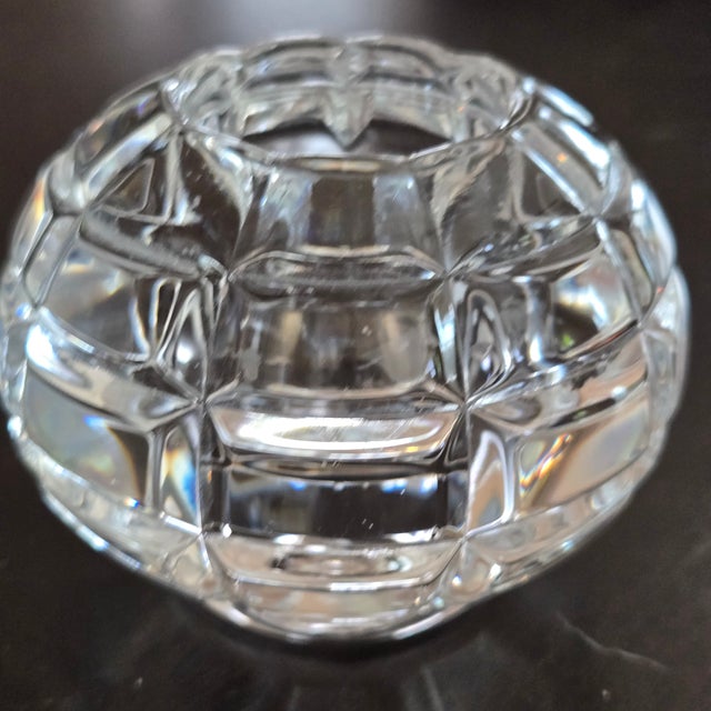 Contemporary, modern, cubist Orrefors Sweden Crystal 4" Ball Votive Candle Holder Cubist Clear Looks nearly new. No flaws...