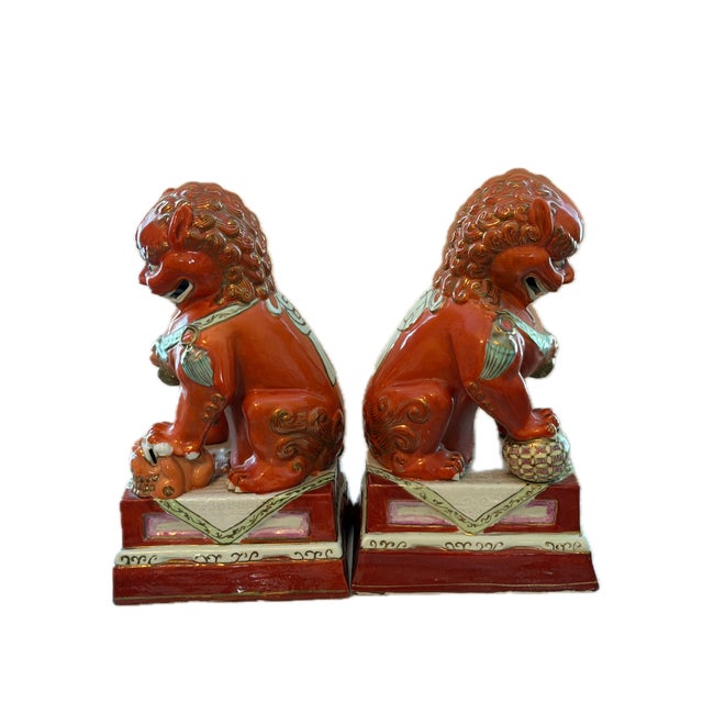 Iron Red 20th Century Foo Lions For Sale - Image 4 of 8