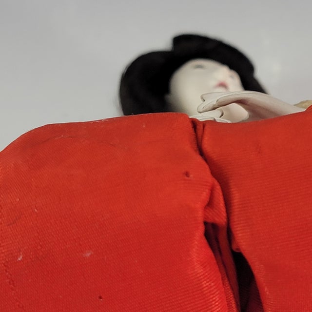 Antique Japanese Hina Matsuri Court Lady Doll Gofun Silk Kimono 5.5” For Sale - Image 16 of 18