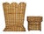 Square Scalloped Wicker Wastepaper Basket & Tissue Holder Set For Sale