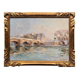 Albert Lebourg —Pont De Paris — 1880s French Impressionist Oil Painting For Sale