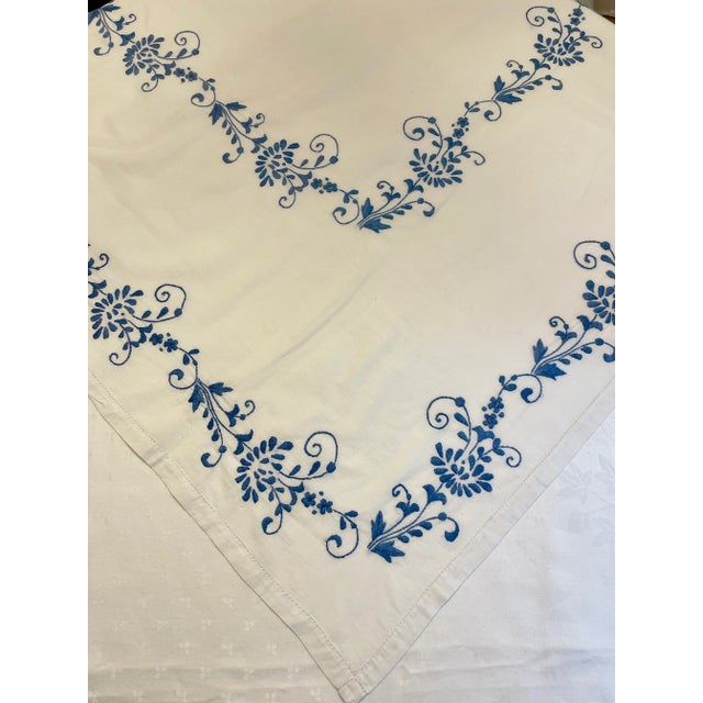 Vintage Hand Embroidered Bridge Tablecloth Chairish