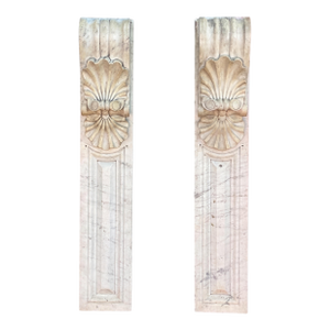 Antique Italian Neo-Classical Carved Marble Architectural Corbels - Pair