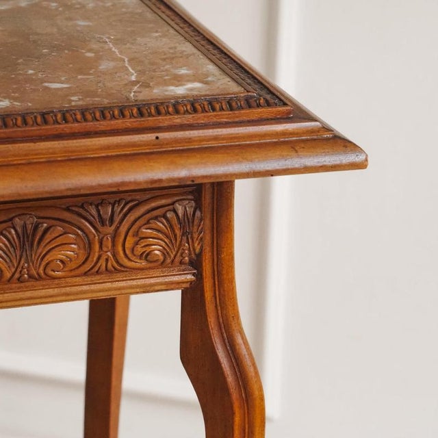 Tall Side Table with Marble Top For Sale - Image 9 of 12