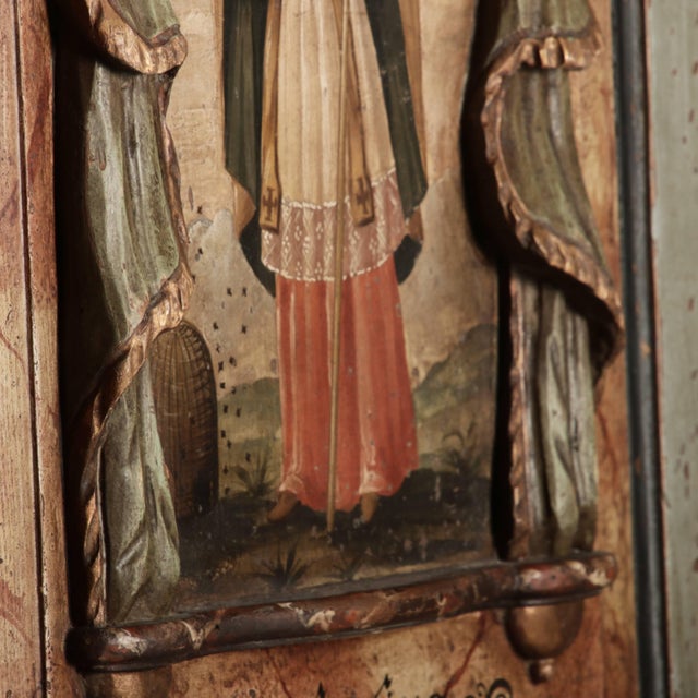 Antique Chamfered Baroque Votive Wood Cabinet, 1850 For Sale - Image 17 of 18