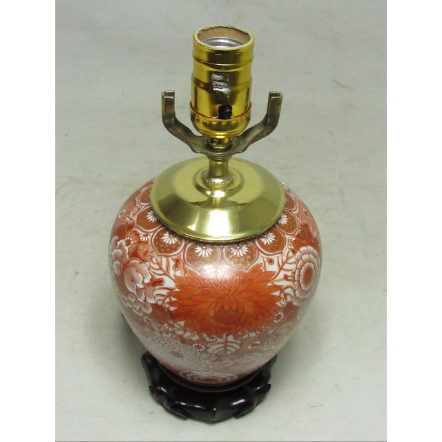 1950s Japanese Kutani Porcelain Ginger Jar Lamp For Sale - Image 13 of 15