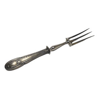 Art Nouveau Silver Fork for Roasted Beef, France, 1900s For Sale