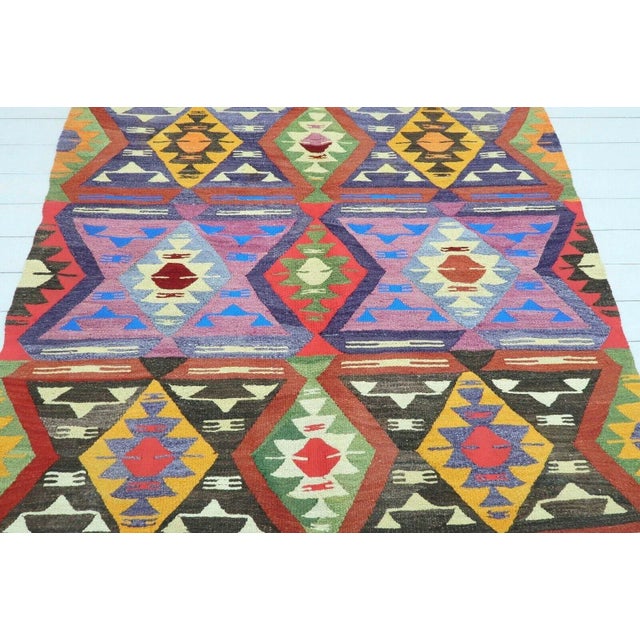 1960s Colorfull Bohemian Kilim Rug - 68"x107" For Sale - Image 4 of 11